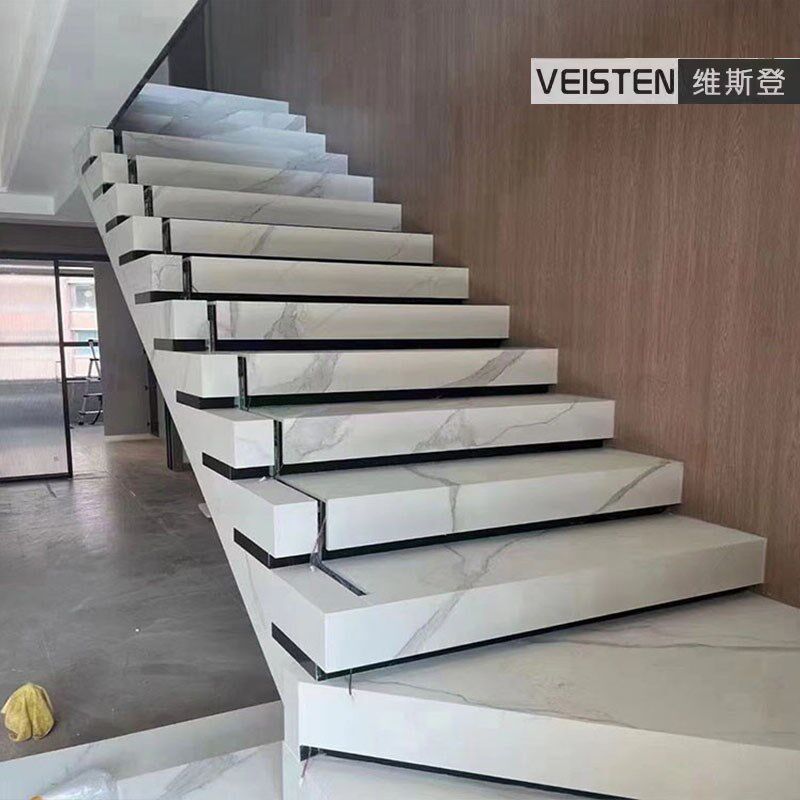 楼梯踏步1.2米一体圆弧淋釉奢石瓷砖梯级全瓷大理石瓷砖台阶定做