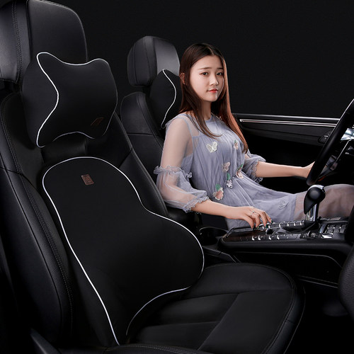 汽车腰靠腰枕车用腰垫靠垫靠枕抱枕护腰记忆棉头枕腰靠套装用品