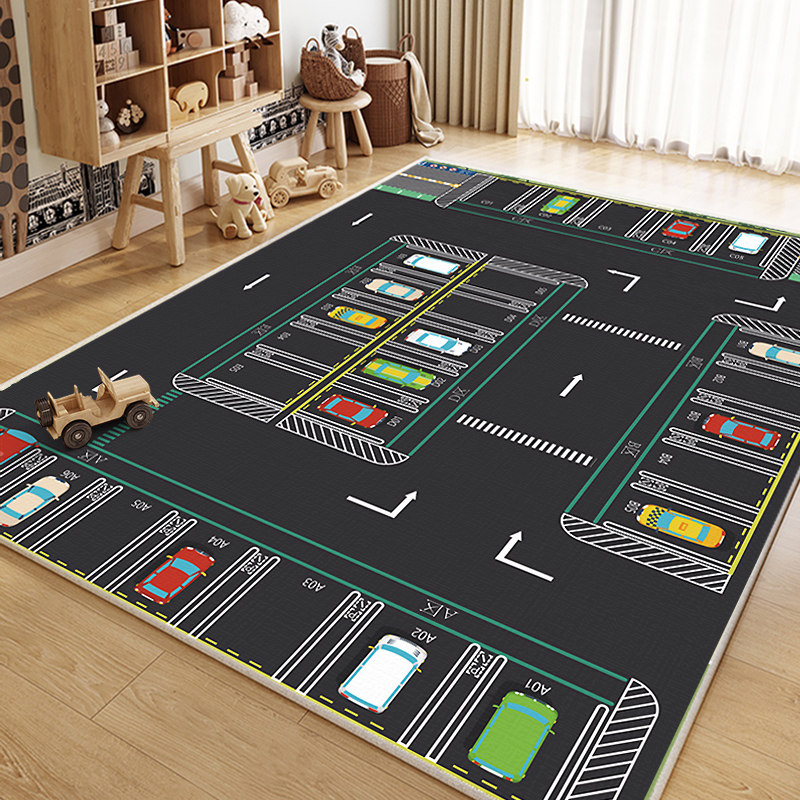 地毯儿童卧室爬行垫客厅加厚柔软益智地垫房间游戏专用停车场卡通,居家布艺,地毯,淘宝优惠券,粉丝福利购,淘宝优惠卷