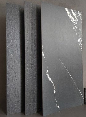 黑色砖哑光磨砂黑色板岩通体砖餐厅浴室墙砖拉槽砖防滑地砖