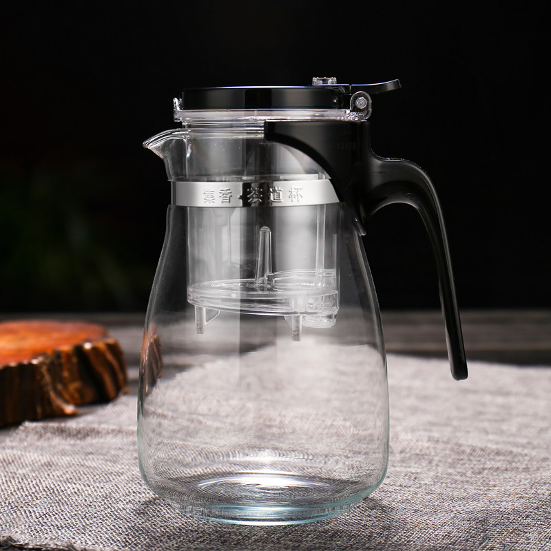 集香玻璃茶壶飘逸杯泡茶具一键简单过滤茶水分离冲茶器可办公家用