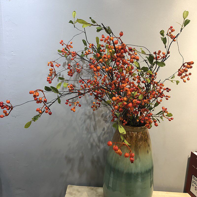 假花装饰花摆设样板间仿真果子山归来单支干花花束摆件手感PU花卉