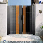 别墅大门极简风花园门铝合金院子门小区门单开门母子门电动门现代