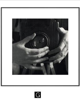 现代黑白摄影挂画 抽象线条几何铝合金框  样板间书房书柜装饰画