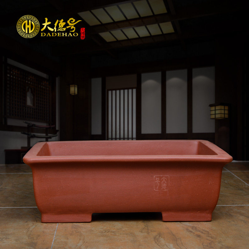 紫砂花盆盆景盆宜兴园艺假山绿植兰花花盆长方形大号古典陶瓷花盆
