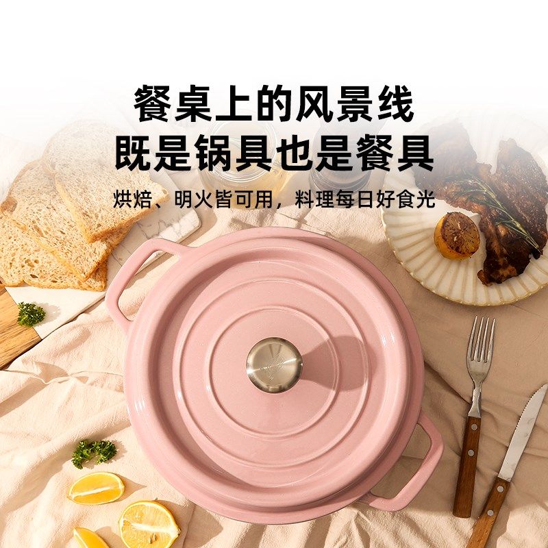 莱德斯 珐琅锅铸铁锅家用焖煮锅炖盅汤锅砂锅不粘锅电磁炉燃气用