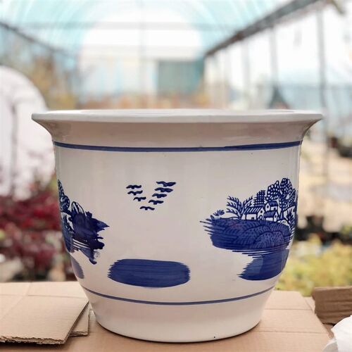 特大号陶瓷花盆加厚花盆陶瓷室内大花缸室外大花盆有孔圆陶瓷盆