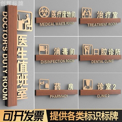 医院诊所科室牌门牌标识牌定制医生护士值班室诊室标志牌订制定做