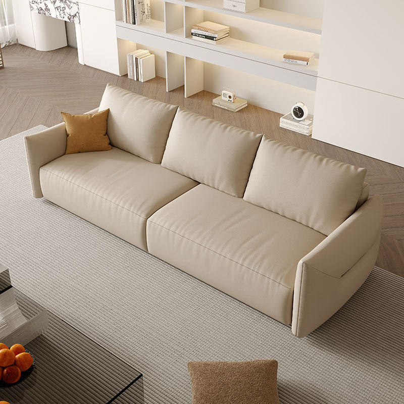 直排4人位可折叠沙发床 意式极简小户型客厅家具两用猫抓皮沙发