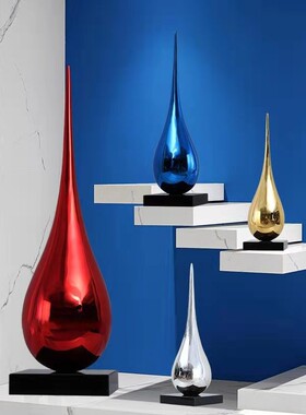 玻璃钢水滴雕塑抽象创意软装饰品摆件大型商场酒店售楼处玄关装饰