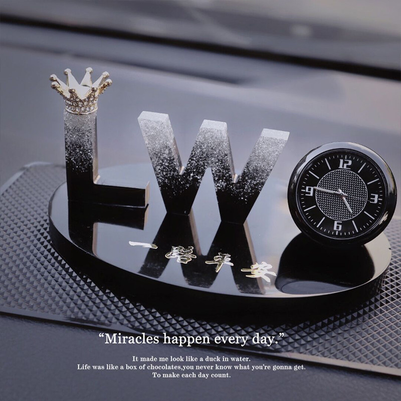 定制字母diy汽车装饰摆件个性车内中控立体时钟摆台车载香薰饰品,汽车用品/电子/清洗/改装,摆件,淘宝优惠券,粉丝福利购,淘宝优惠卷