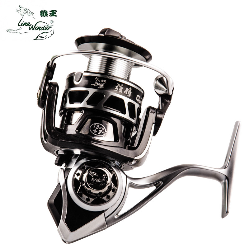 狼王 鱼线轮 全金属主体渔轮 纺车轮抛竿海竿远投路亚轮 新款强将