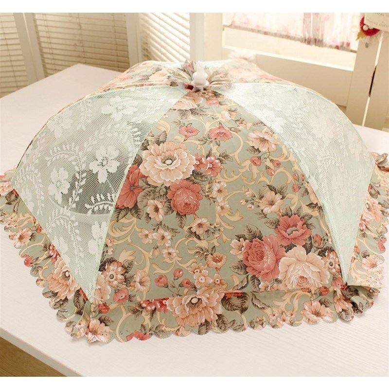 可折叠饭菜罩圆形蕾丝餐桌罩食品碗菜伞欧式防蝇罩子饭桌菜盖子,收纳整理,餐桌罩,淘宝优惠券,粉丝福利购,淘宝优惠卷