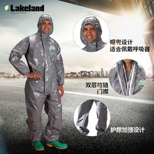 雷克兰 CT3S428 凯麦斯3带帽连体轻型防化服喷漆防酸碱防尘服化工