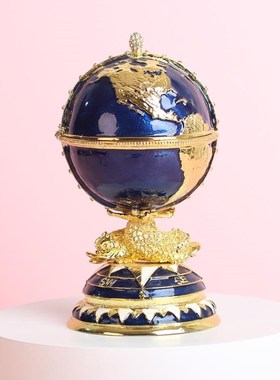 金属珐琅彩景区热卖的工艺品创意家居小摆件地球仪会销礼品