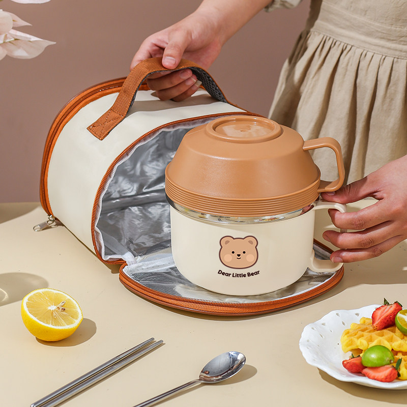 乐满304不锈钢泡面碗带盖小学生饭盒碗宿舍用学生餐具套装一人用,餐饮具,碗,淘宝优惠券,粉丝福利购,淘宝优惠卷