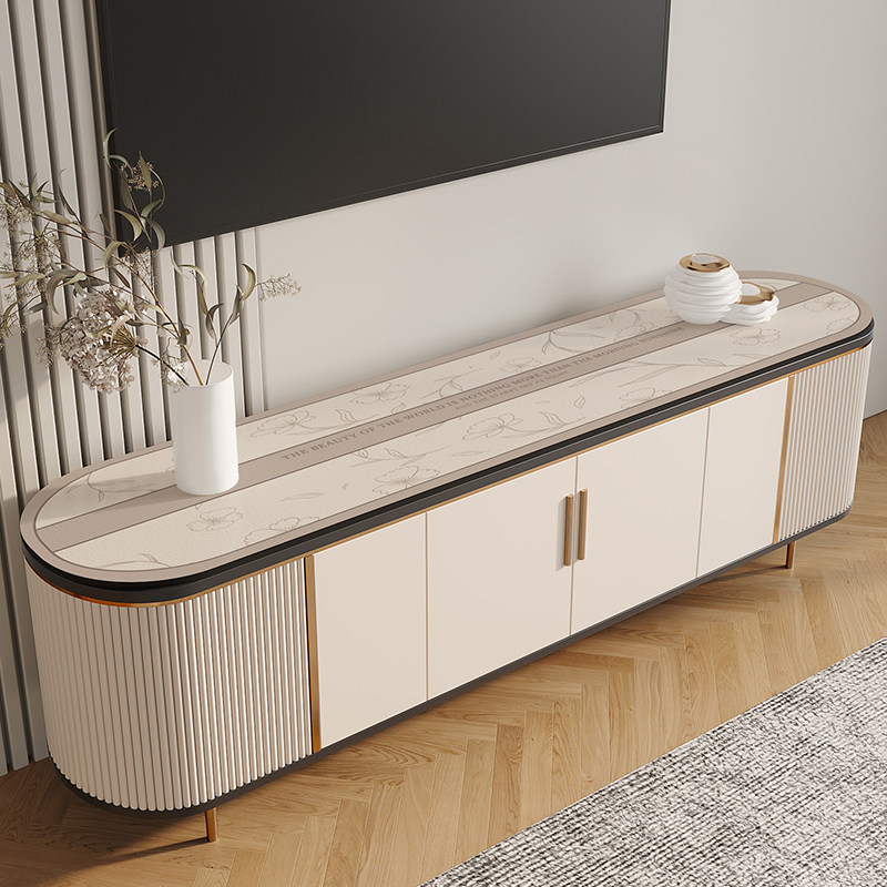 奶油风椭圆电视柜台面保护垫子pvc免洗防水长条桌垫茶几防尘桌布