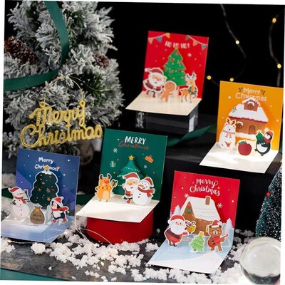 Christmas Handwritten 3D Card Envelope Thank-You Card贺卡