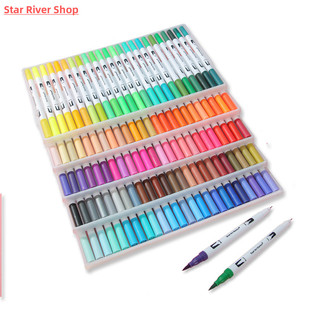 watercolor pens dual tip art 48colors brush soft