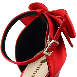 Shoes Bow Woman Pumps Silk High Heels Women Shoes Stiletto R