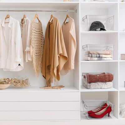 Home and Kitchen Organization Plastic clear storage bins box