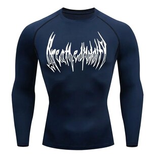 Long Sleeve Mens Shirt Workout Compression Gym 2024 Black