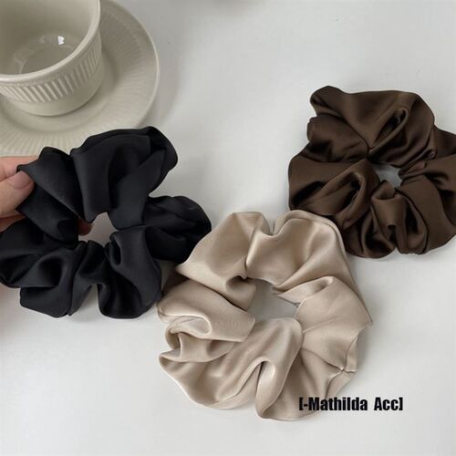1 Pcs Satin Silk Solid Color Hair Ties Scrunchie Elastic