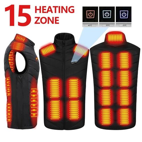 15/9 Areas Heated Vest Men Women Heated Jacket Winter Usb He
