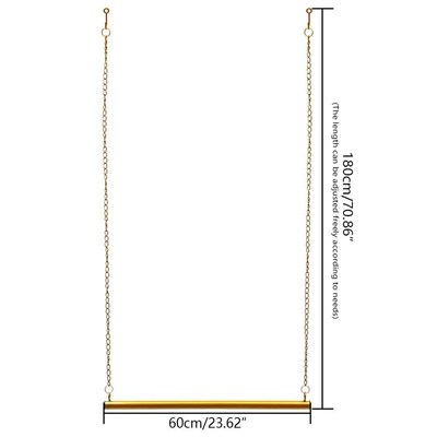 Gold 2 Pcs Clothing Storage Chain Garment Rack Adjustable He