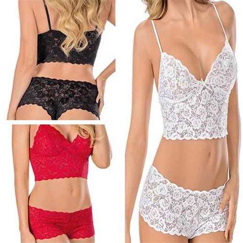 Sexy lace erotic lingerie transparent sling three-point wrap