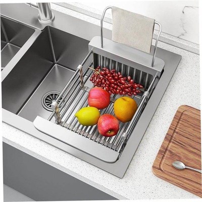 Kitchen Sink Drying Dish Rack Cup Holder Organizer Roll Stai