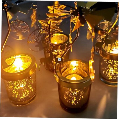 Gold Metal Candlestick Merry Christmas Table Decor For Home