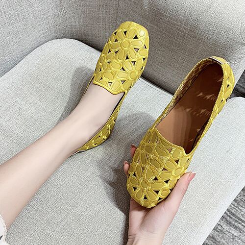 Women Flats Shoes Slip on Foldable Loafers for Women Square
