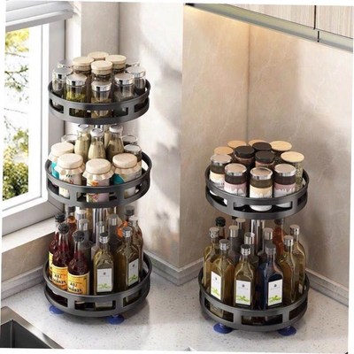 Kitchen seasoning rack Rotatable top corner seasoning rack
