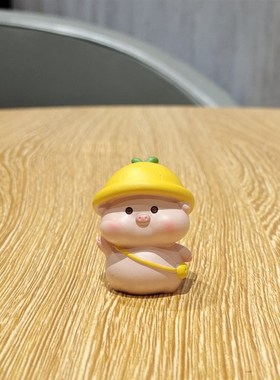 微景观树脂小猪治愈系桌面小摆件卡通少女心迷你车载办公室装饰品
