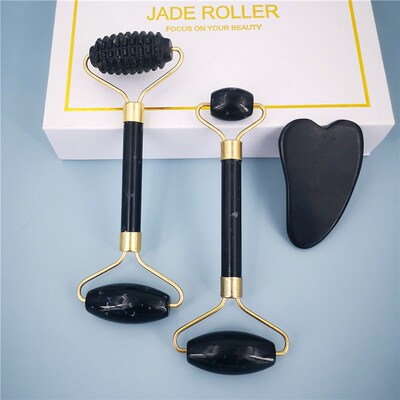 Obsidian Jade Roller Massager Gouache Scraper For Face