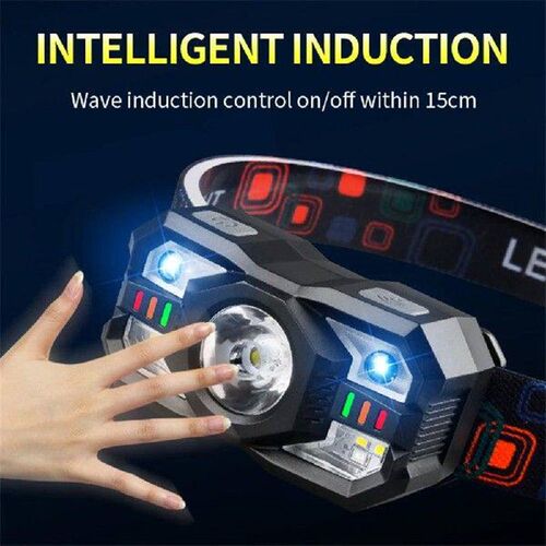 LED Induction Headlamp 5 Gears Super Bright Headlight