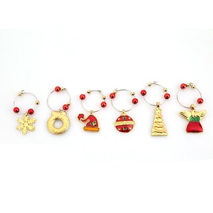 1Set Charms Year Decoration New Glass Wine Christmas Party