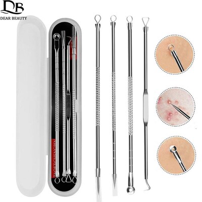 4PCS Blackhead Remover Acne Needle Tools Set Face Cleaning B