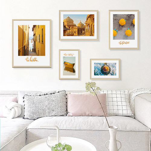 餐厅卧室照片墙实木相框洗照片挂墙框架免打孔小墙面定制相册