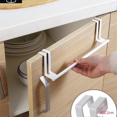 cabinet door towel rack nail-free bathroom  single