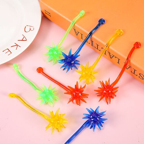 Retro Kids Fun Toy Sticky Meteor Hammer Soft Rubber Swing Ba
