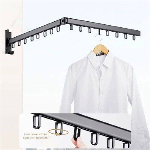 Black/Silver Aluminum Bathroom Foldable Drying Rack