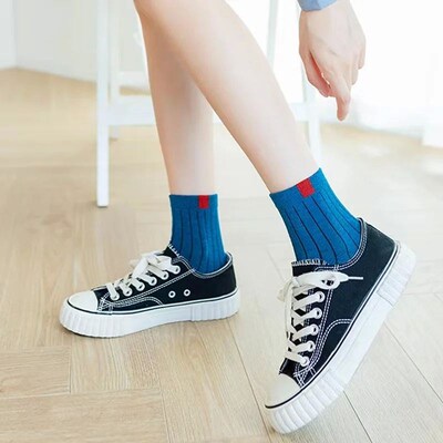 5 Pairs Pack Women Socks Couples Rainbow Spring Winter Japan