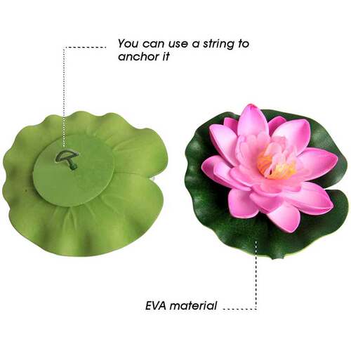 3/6/8pcs Artificial Floating Lotus Flowers Floating Pond Dec