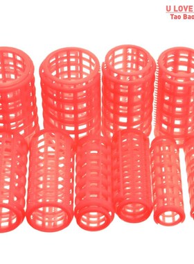 12 Pcs/set Pink Hair Curler Roller Large Grip Clips Curlers