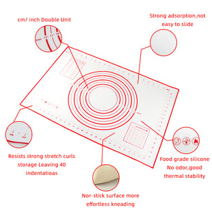 Kneading Dough Mat Silicone Baking Mat Pizza Cake Dough Make
