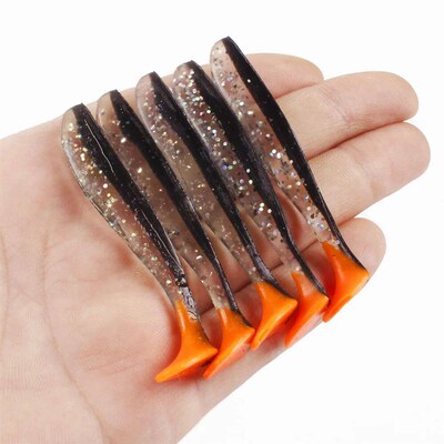 5pcs/Lot Soft Lures 50mm 70mm T Tail Jigging Fishing Lures W