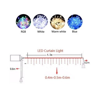 5m Outdoor Christmas Fairy Lights LED Icicle Curtain String