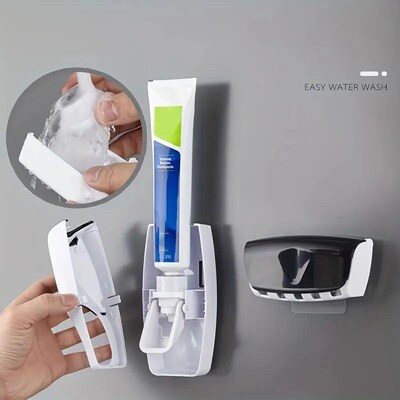 Automatic Toothpaste Dispenser Toothbrush Holder挤牙膏器套装